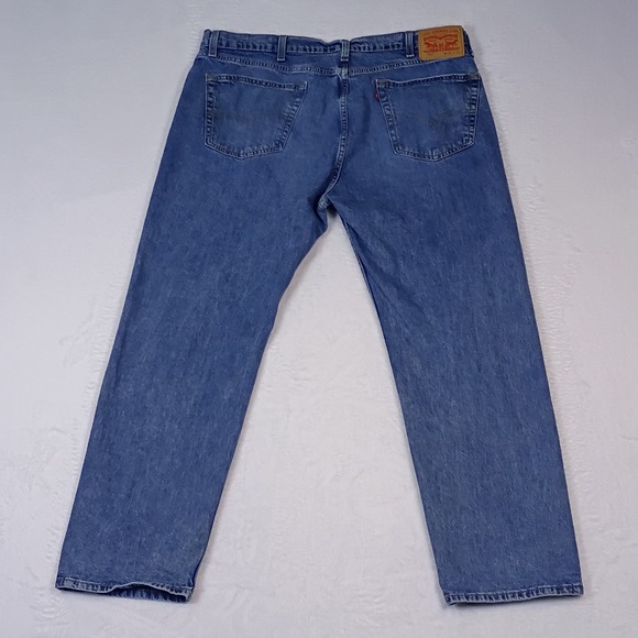 Levis 505 Jeans Mens W40 L30 Blue Classic Fit Straight Leg Denim Work Casual - Picture 3 of 16